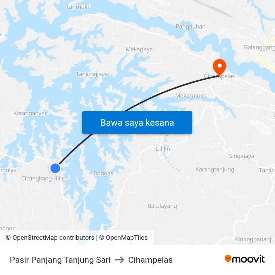 Pasir Panjang Tanjung Sari to Cihampelas map