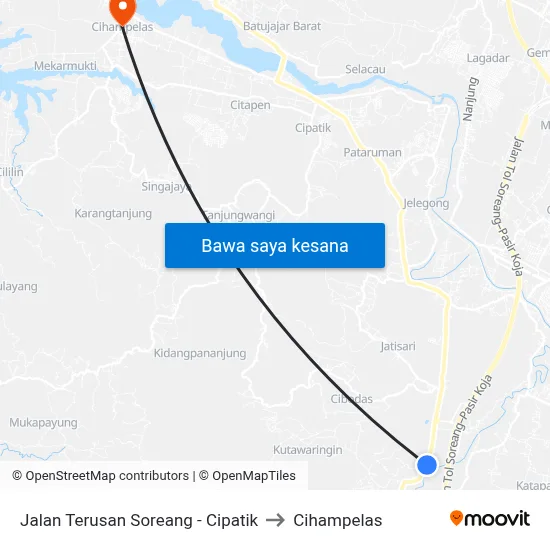 Jalan Terusan Soreang - Cipatik to Cihampelas map