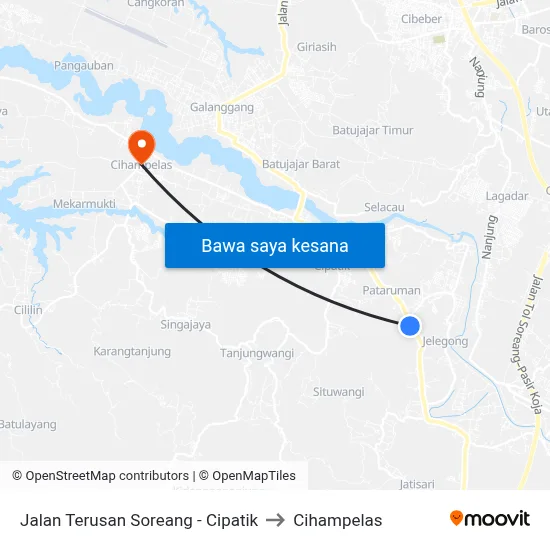 Jalan Terusan Soreang - Cipatik to Cihampelas map