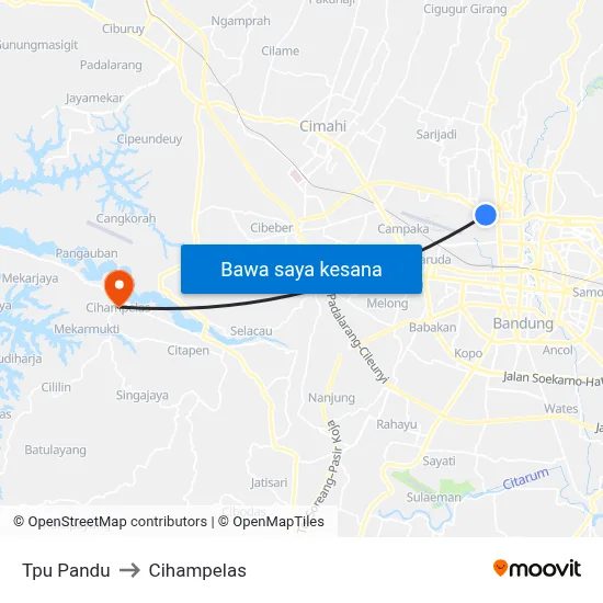 Tpu Pandu to Cihampelas map