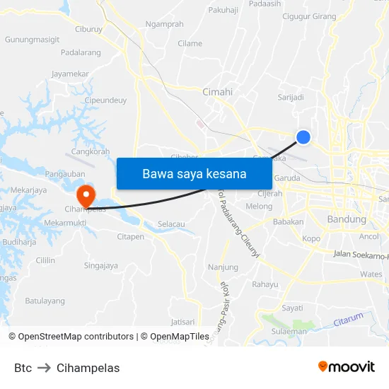 Btc to Cihampelas map