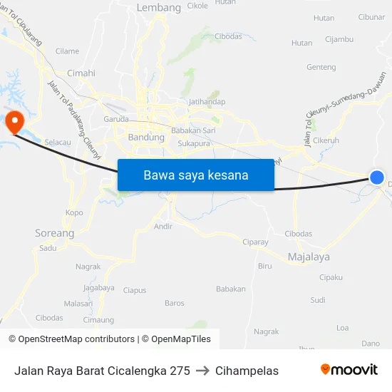 Jalan Raya Barat Cicalengka 275 to Cihampelas map