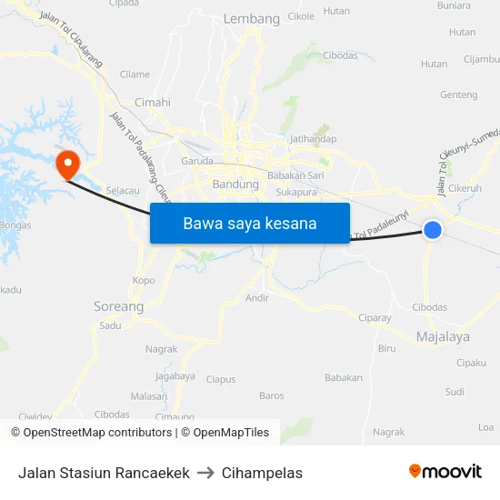 Jalan Stasiun Rancaekek to Cihampelas map