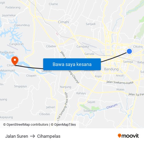 Jalan Suren to Cihampelas map