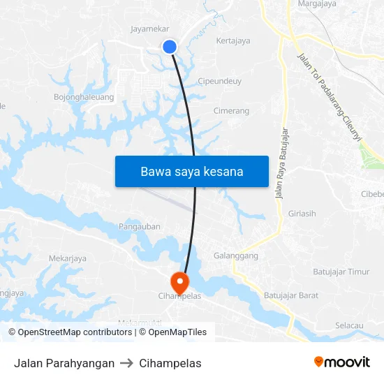 Jalan Parahyangan to Cihampelas map