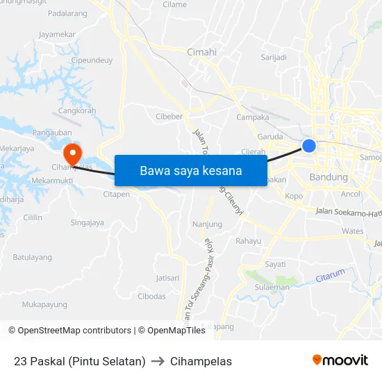 23 Paskal (Pintu Selatan) to Cihampelas map