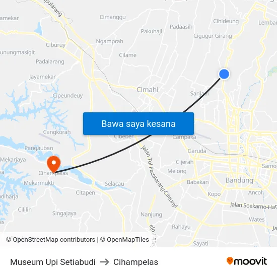 Museum Upi Setiabudi to Cihampelas map