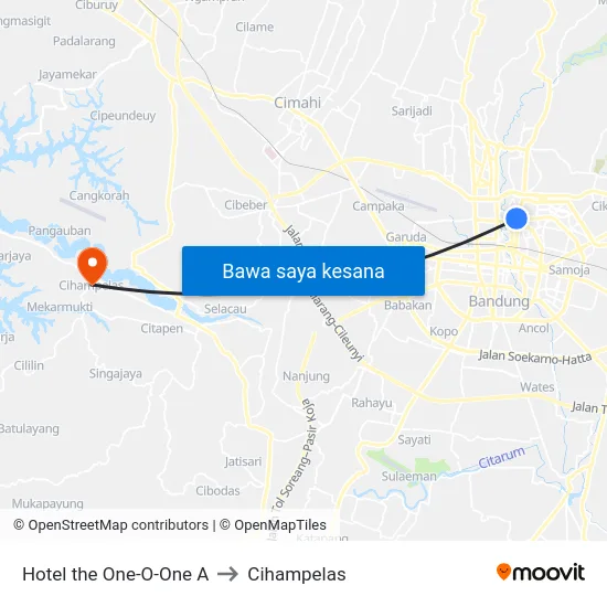 Hotel the One-O-One A to Cihampelas map