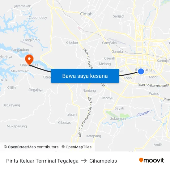 Pintu Keluar Terminal Tegalega to Cihampelas map