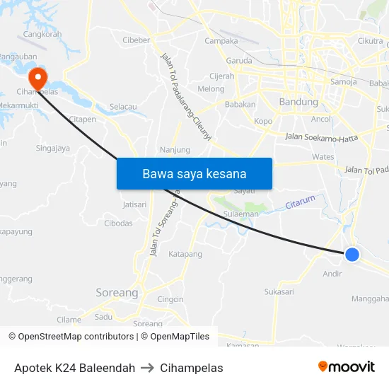 Apotek K24 Baleendah to Cihampelas map