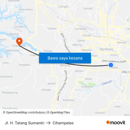 Jl. H. Tatang Sumantri to Cihampelas map