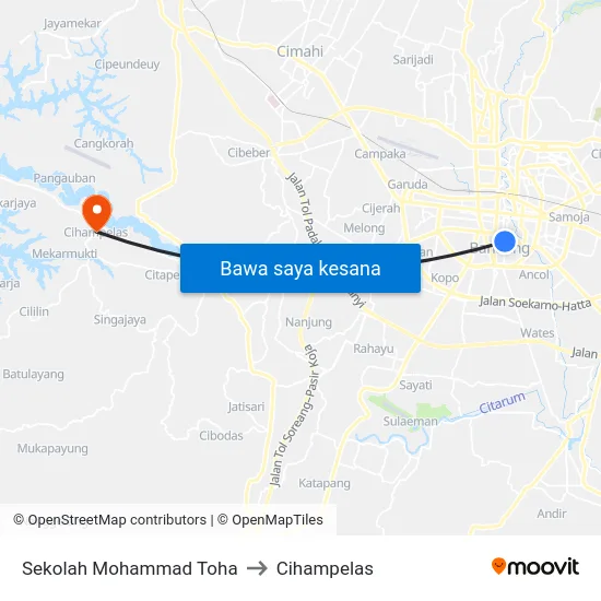Sekolah Mohammad Toha to Cihampelas map