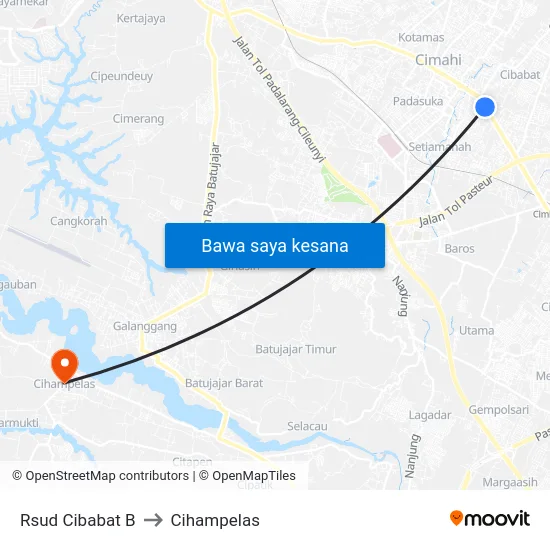 Rsud Cibabat B to Cihampelas map