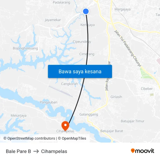 Bale Pare B to Cihampelas map