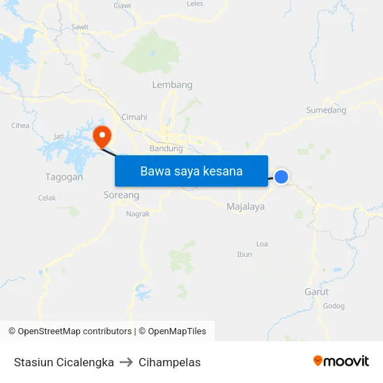 Stasiun Cicalengka to Cihampelas map