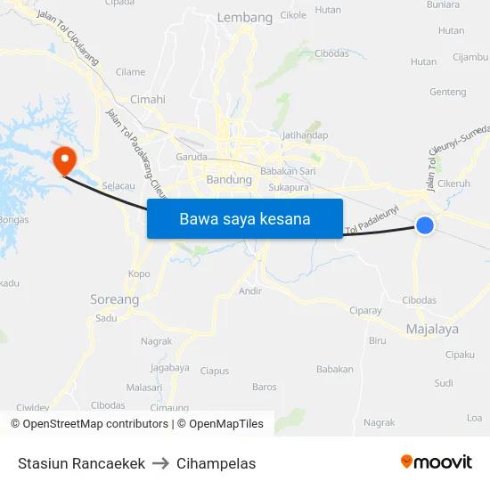 Stasiun Rancaekek to Cihampelas map