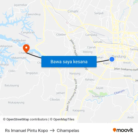 Rs Imanuel Pintu Kopo to Cihampelas map