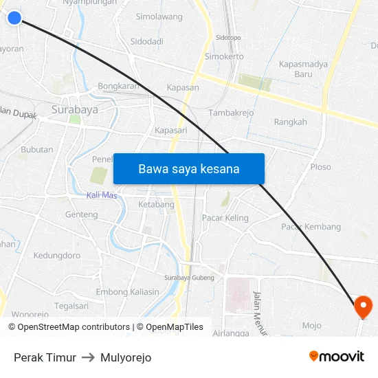 Perak Timur to Mulyorejo map