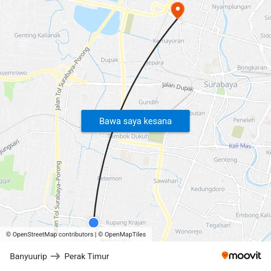 Banyuurip to Perak Timur map
