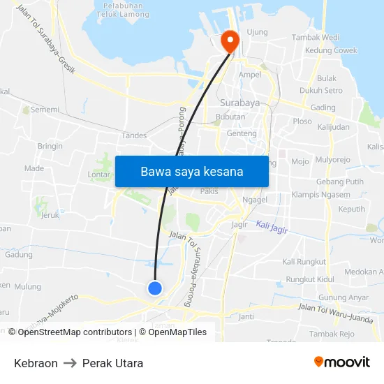 Kebraon to Perak Utara map