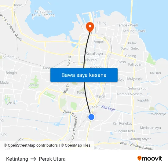 Ketintang to Perak Utara map