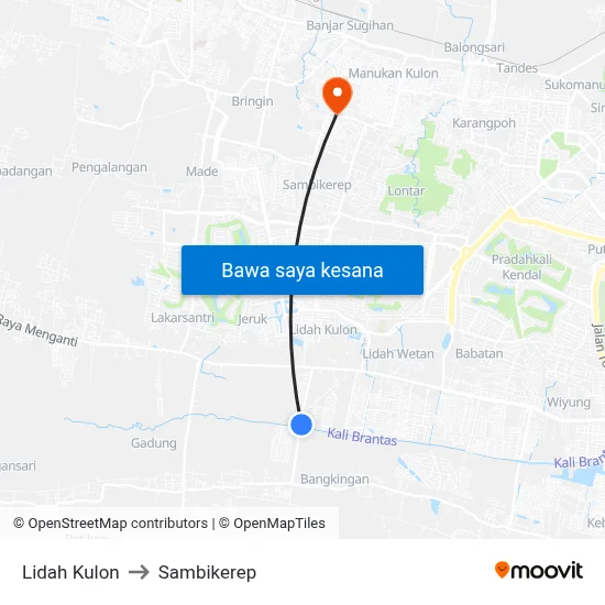 Lidah Kulon to Sambikerep map