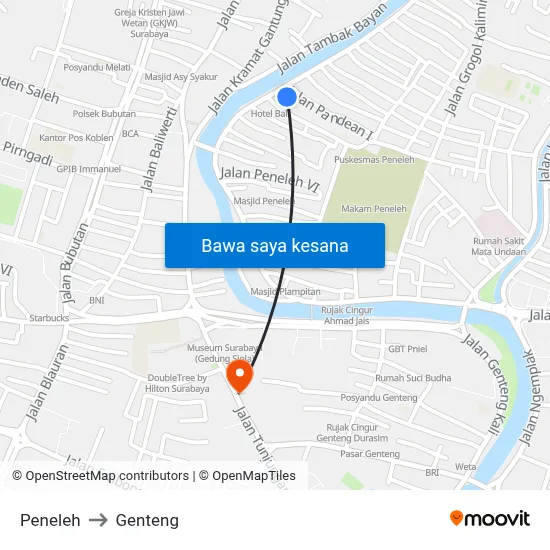 Peneleh to Genteng map