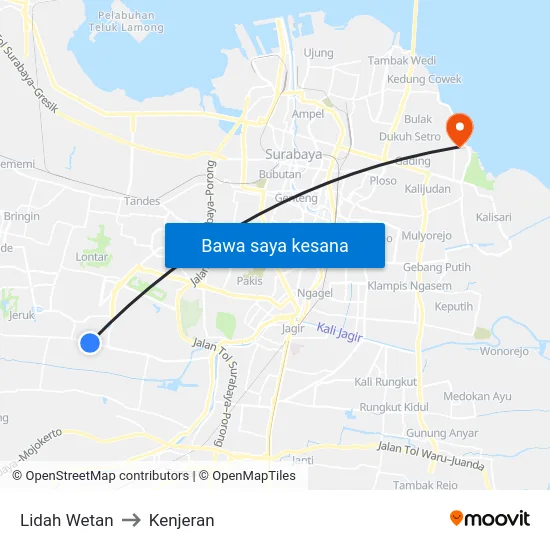 Lidah Wetan to Kenjeran map