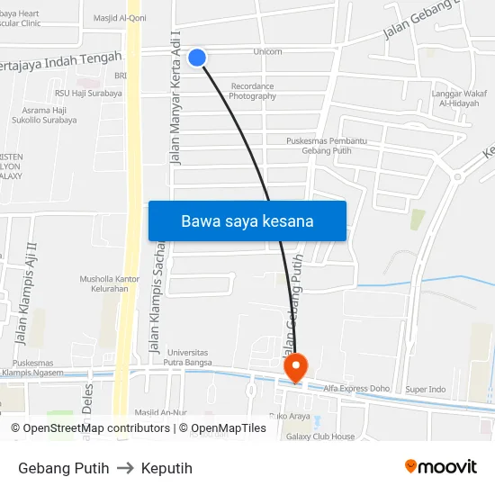 Gebang Putih to Keputih map