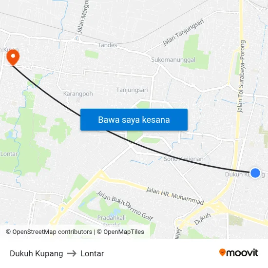 Dukuh Kupang to Lontar map