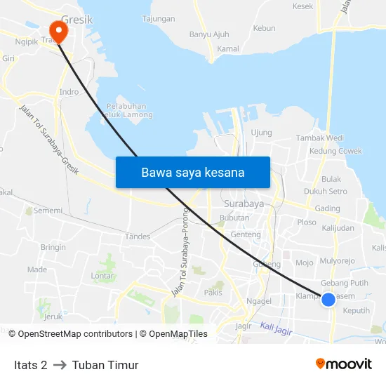 Itats 2 to Tuban Timur map