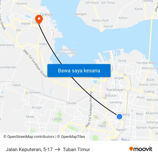 Jalan Keputeran, 5-17 to Tuban Timur map