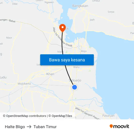 Halte Bligo to Tuban Timur map