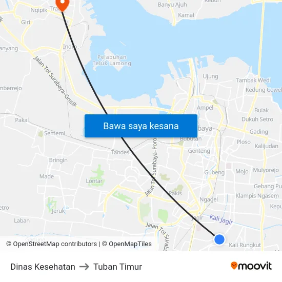 Dinas Kesehatan to Tuban Timur map