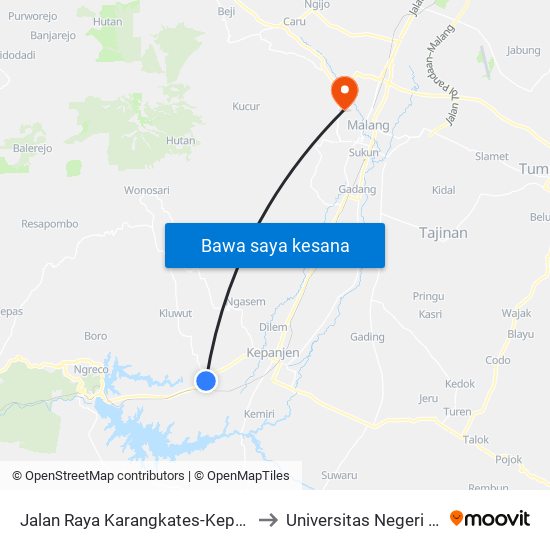 Jalan Raya Karangkates-Kepanjen, 144 to Universitas Negeri Malang map