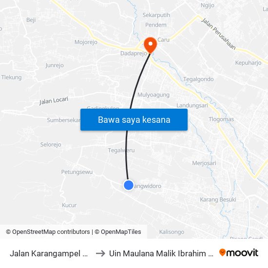 Jalan Karangampel Timur, 8 to Uin Maulana Malik Ibrahim (Malang) map