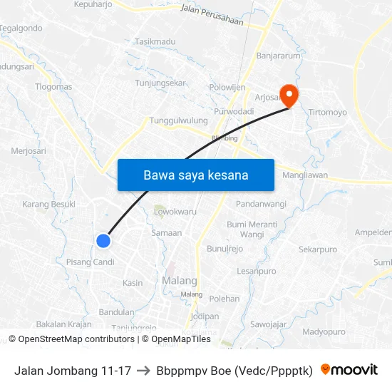 Jalan Jombang 11-17 to Bbppmpv Boe (Vedc/Pppptk) map