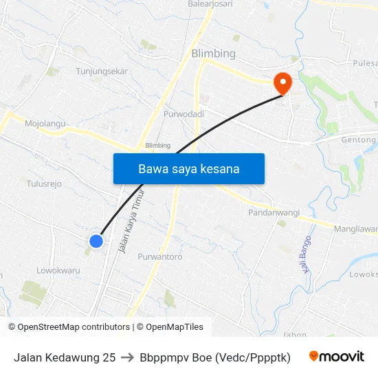 Jalan Kedawung 25 to Bbppmpv Boe (Vedc/Pppptk) map