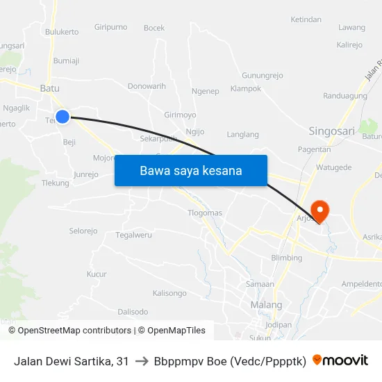 Jalan Dewi Sartika, 31 to Bbppmpv Boe (Vedc/Pppptk) map