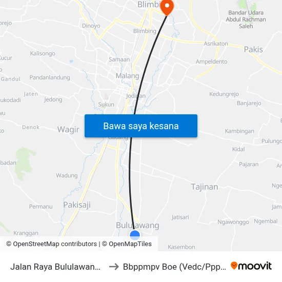 Jalan Raya Bululawang, 40 to Bbppmpv Boe (Vedc/Pppptk) map