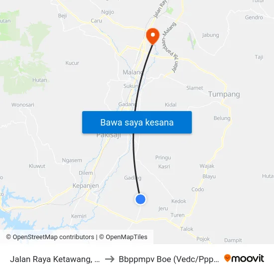 Jalan Raya Ketawang, 538 to Bbppmpv Boe (Vedc/Pppptk) map