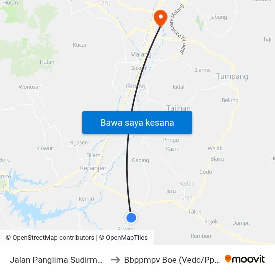 Jalan Panglima Sudirman, 25 to Bbppmpv Boe (Vedc/Pppptk) map