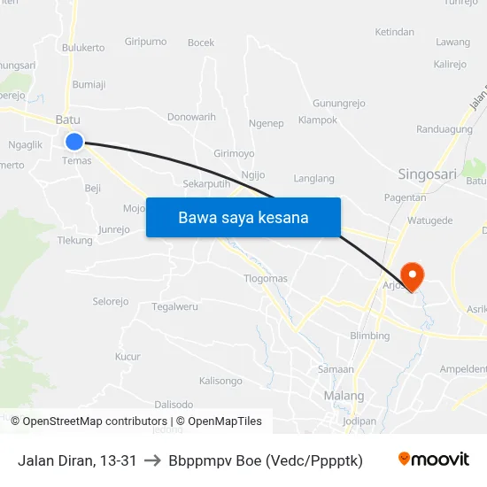 Jalan Diran, 13-31 to Bbppmpv Boe (Vedc/Pppptk) map