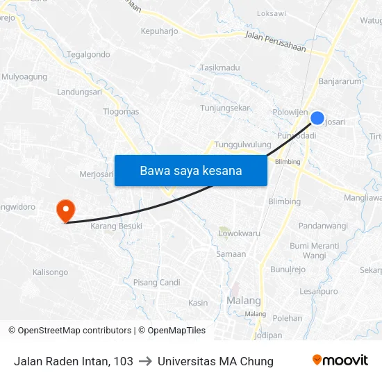 Jalan Raden Intan, 103 to Universitas MA Chung map