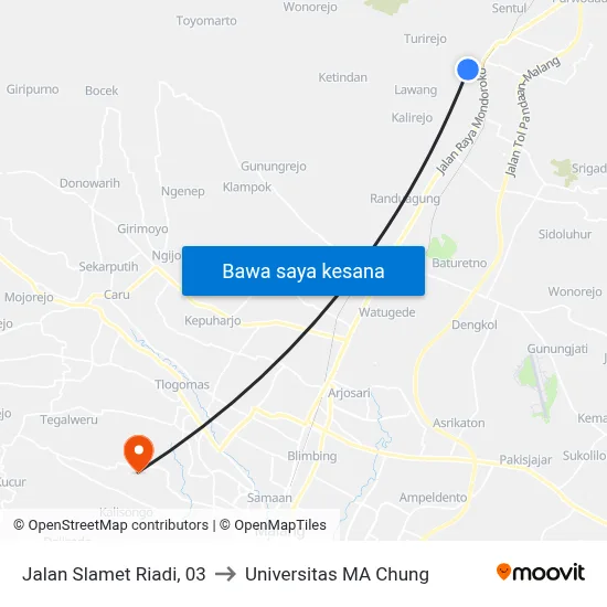 Jalan Slamet Riadi, 03 to Universitas MA Chung map