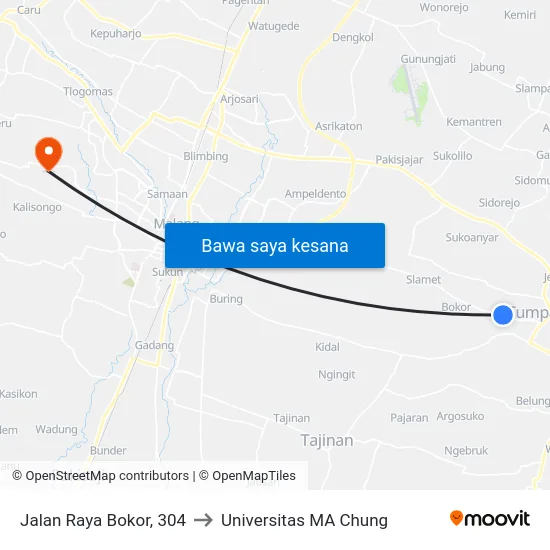 Jalan Raya Bokor, 304 to Universitas MA Chung map