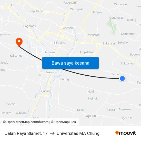 Jalan Raya Slamet, 17 to Universitas MA Chung map