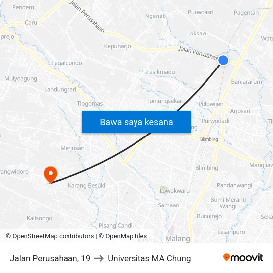 Jalan Perusahaan, 19 to Universitas MA Chung map