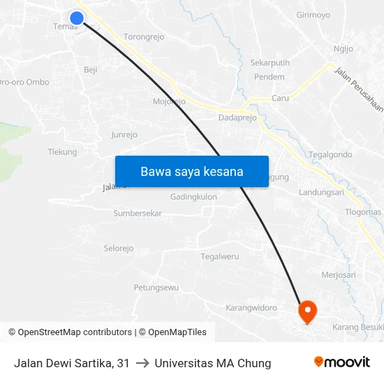 Jalan Dewi Sartika, 31 to Universitas MA Chung map