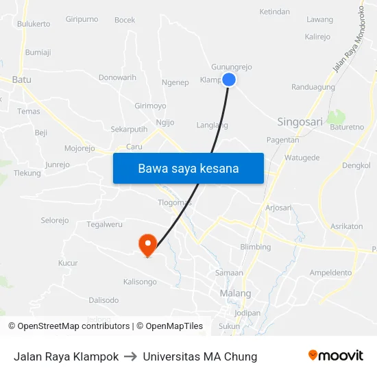 Jalan Raya Klampok to Universitas MA Chung map